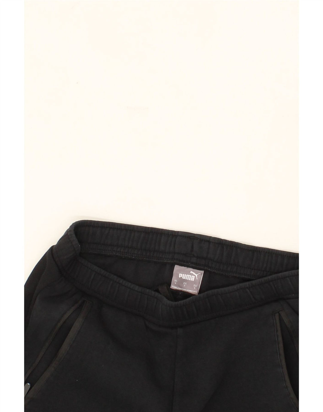 PUMA Womens Graphic Tracksuit Trousers UK 10 Small Black Vintage Puma and Second-Hand Puma from Messina Hembry 