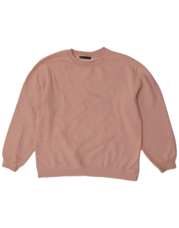 Zara Dame Sweatshirt Jumper UK 16 Large Pink