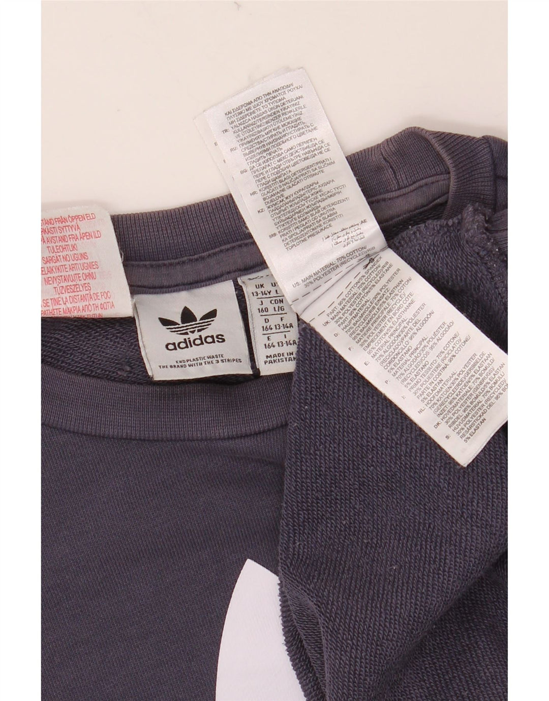 ADIDAS grafisk sweatshirt til drenge 13-14 år marineblå bomuld