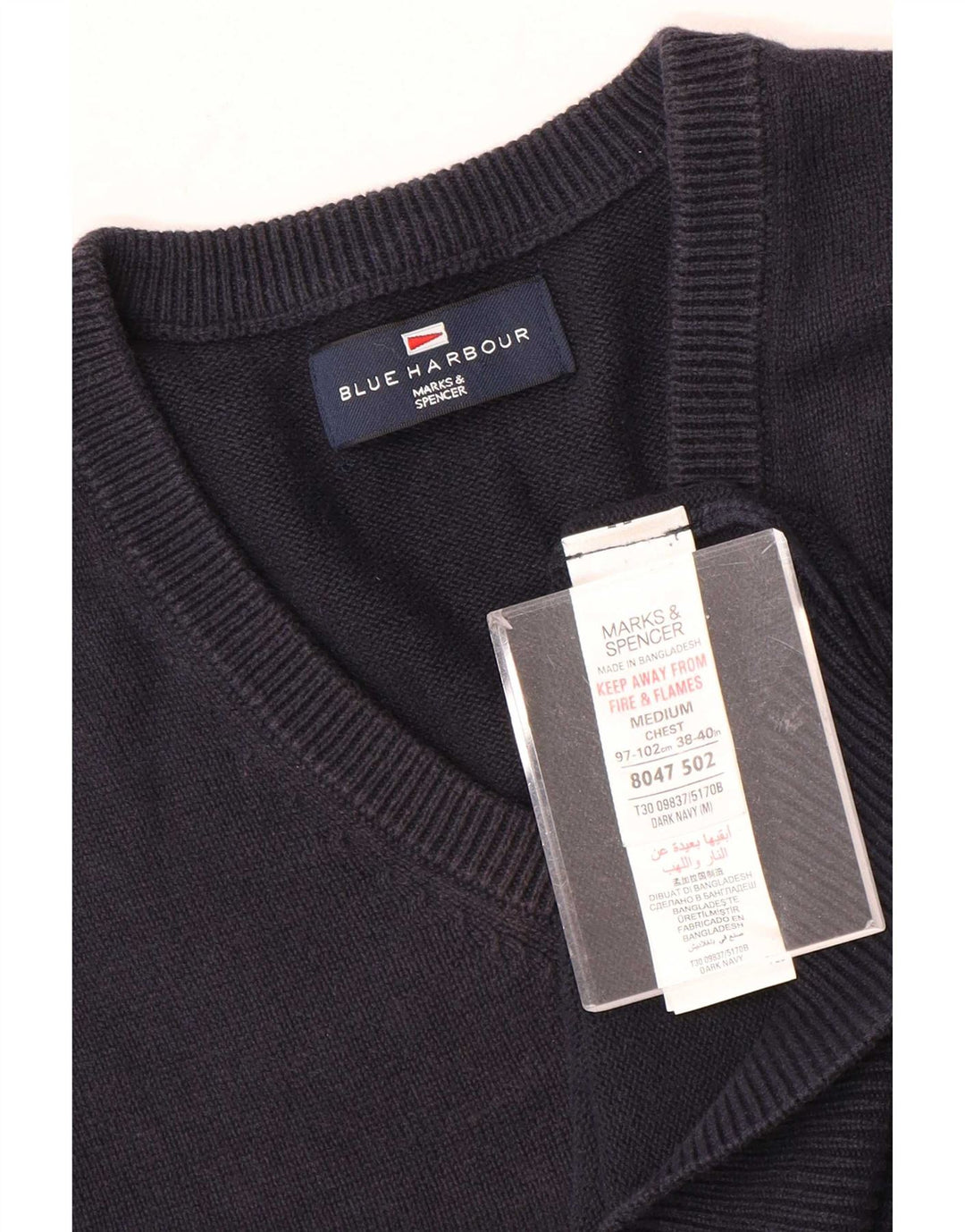 Marks & Spencer Herre Blue Harbor Vest Tank Top Medium Navy Blue Bomuld