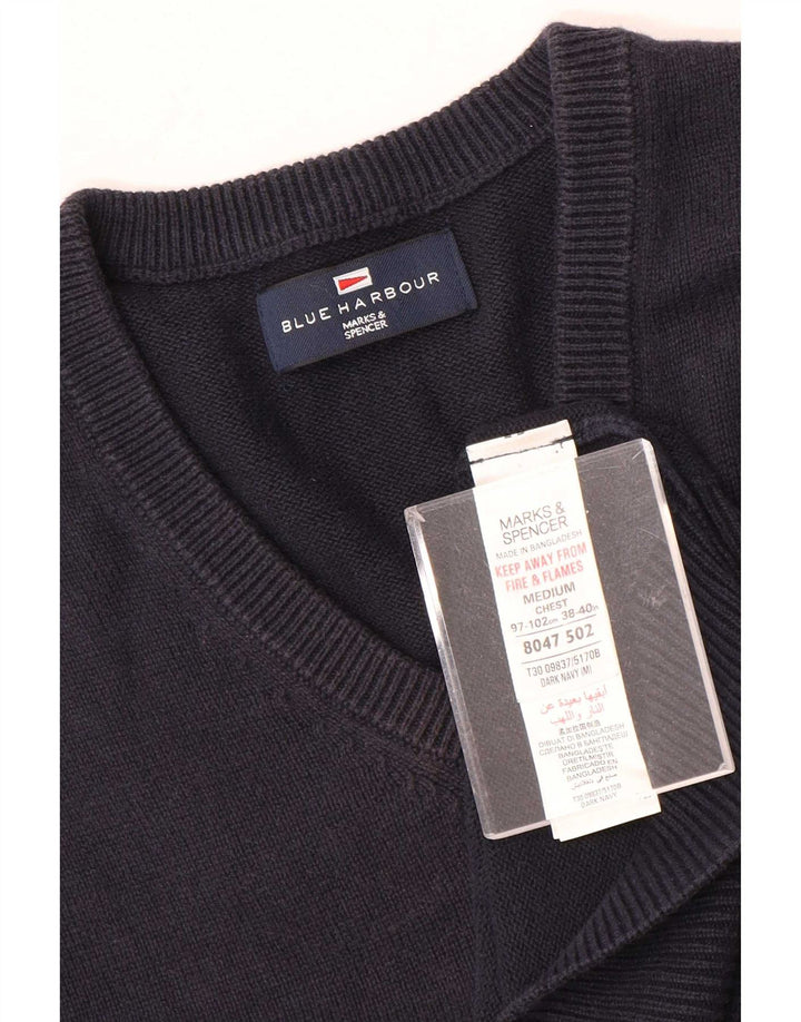 Marks & Spencer Herre Blue Harbor Vest Tank Top Medium Navy Blue Bomuld