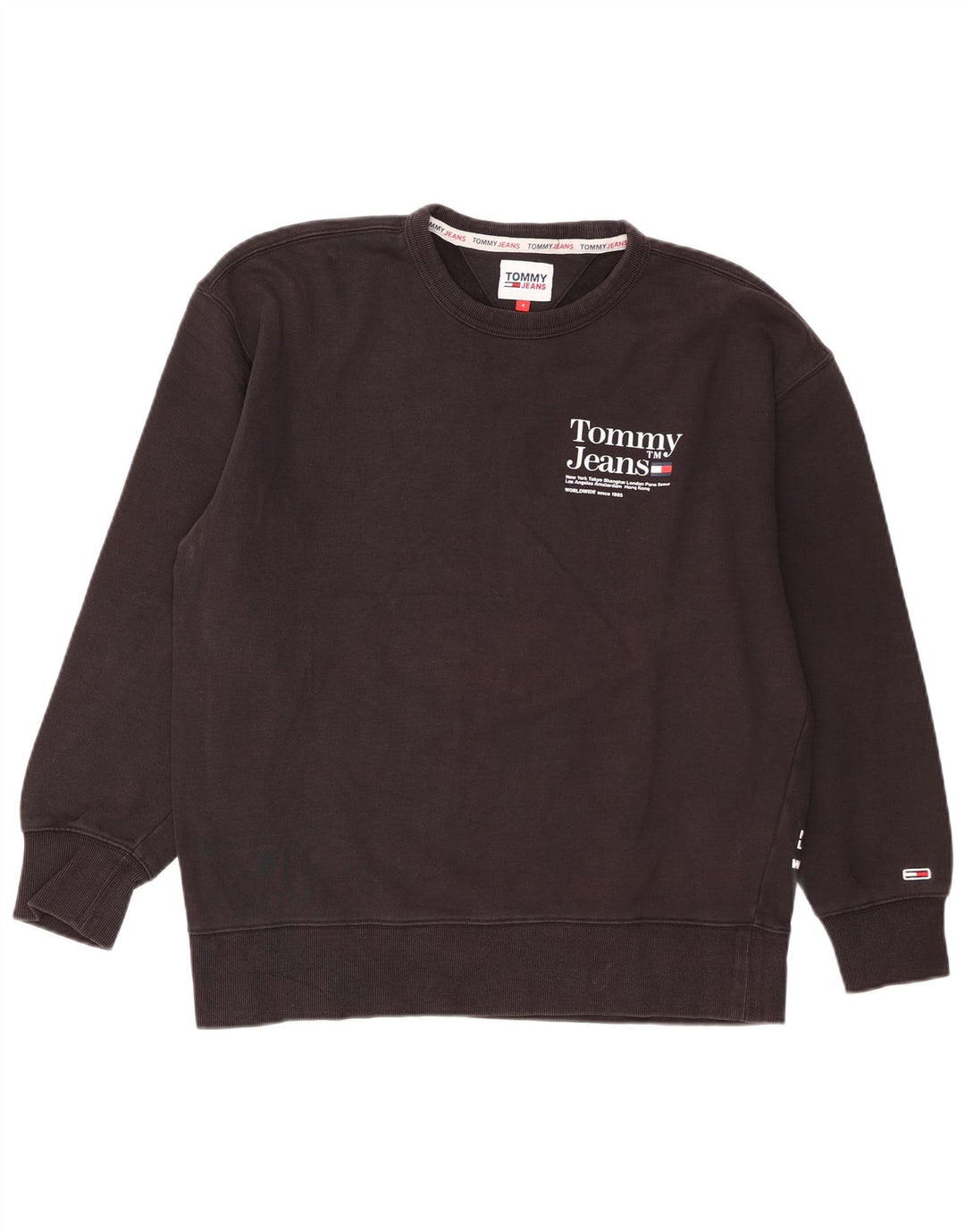 Tommy Hilfiger Herre Grafisk Sweatshirt Jumper Lille Sort Bomuld
