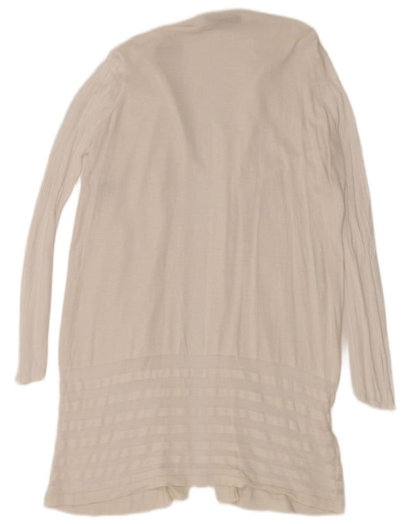 Marks & Spencer Dame Longline Åben Cardigan Sweater UK 16 Large White