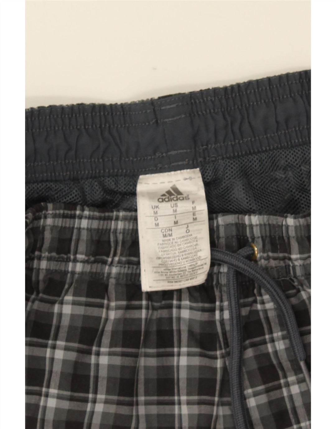 Adidas Badeshorts til mænd mellemgrå ternet polyester