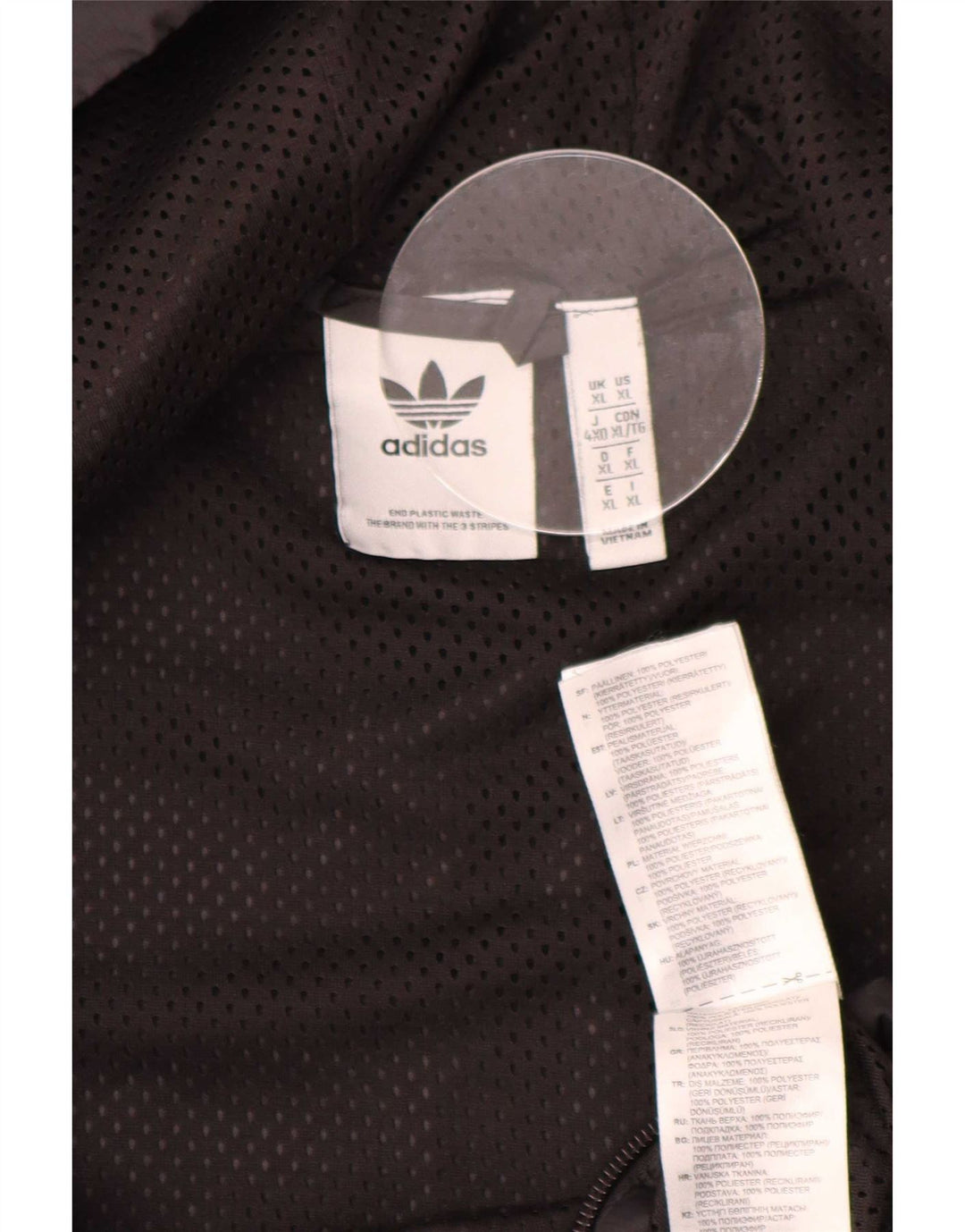 Adidas Grafisk regnjakke med hætte til mænd UK 42 XL Sort polyester