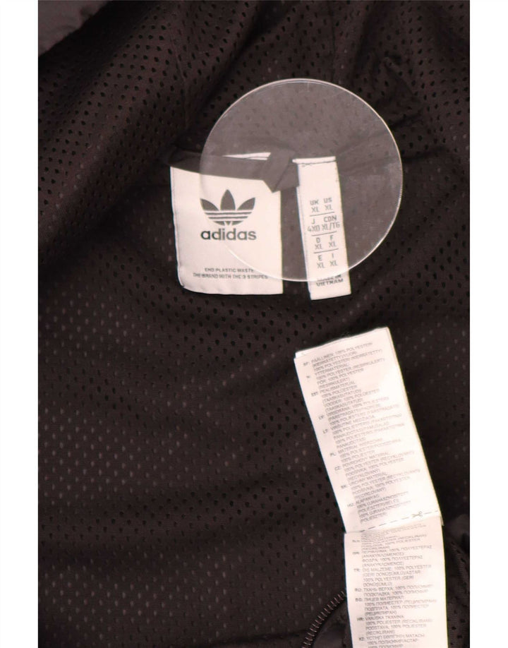 Adidas Grafisk regnjakke med hætte til mænd UK 42 XL Sort polyester