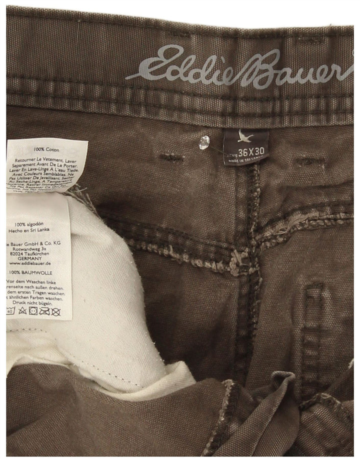 Eddie Bauer Straight Cargo bukser til mænd W36 L30 Grå bomuld