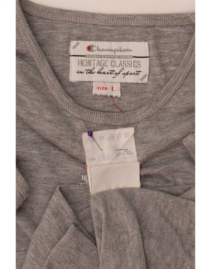 Champion Womens Heritage Classics T-Shirt Top UK 14 Large Grey Flecked
