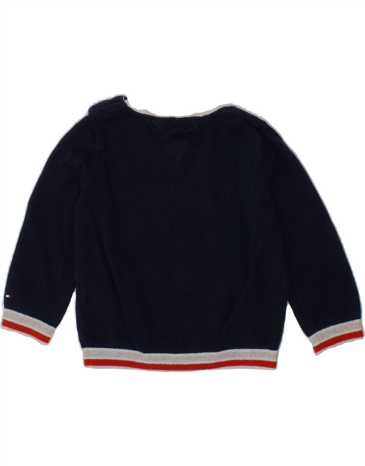 TOMMY HILFIGER Baby Boys Graphic Sweatshirt Jumper 6-9 Months Navy Blue Vintage Tommy Hilfiger and Second-Hand Tommy Hilfiger from Messina Hembry 