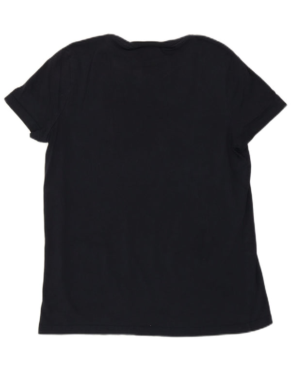 Tommy Hilfiger Dame Grafisk T-Shirt Top UK 14 Medium Navy Blue Bomuld