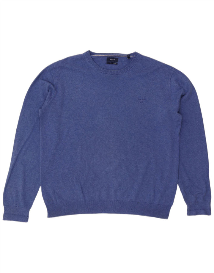 Gant herre rund hals sweater 2XL blå bomuld