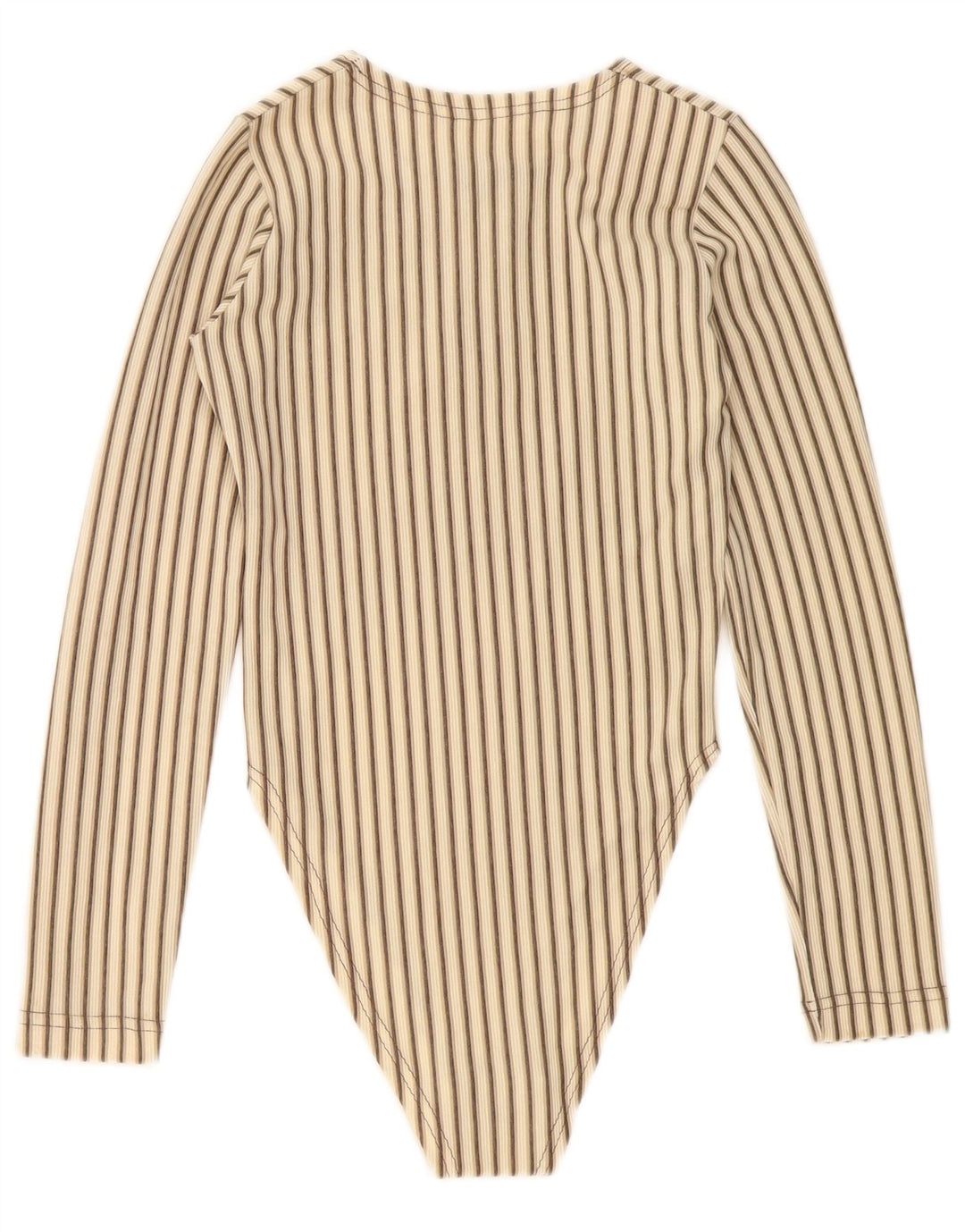 Vintage Dame Bodysuit UK 8 Small Beige Striped