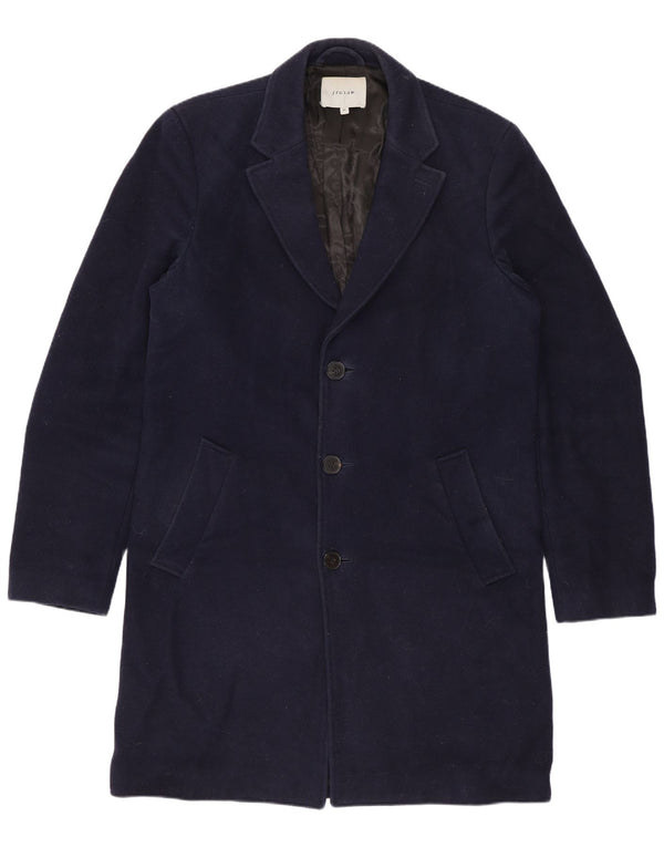 Jigsaw Herre Overfrakke UK 38 Medium Navy Blue Uld