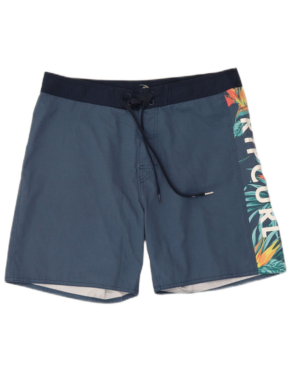 RIP CURL Grafiske badeshorts til mænd Medium Navy Blue Floral Polyester