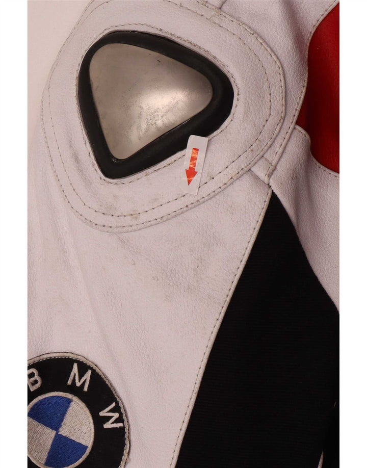BMW Herre Læder Racer Jakke UK 42 XL Multifarvet Colourblock