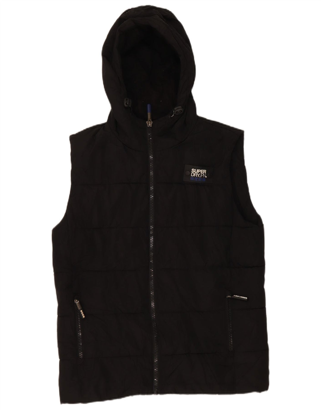 Superdry Polstret Gilet med hætte til mænd UK 38 medium sort polyester