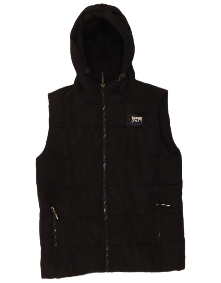Superdry Polstret Gilet med hætte til mænd UK 38 medium sort polyester