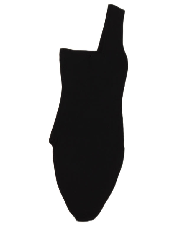 Zara Womens One Shoulder Bodysuit UK 8 Small Black