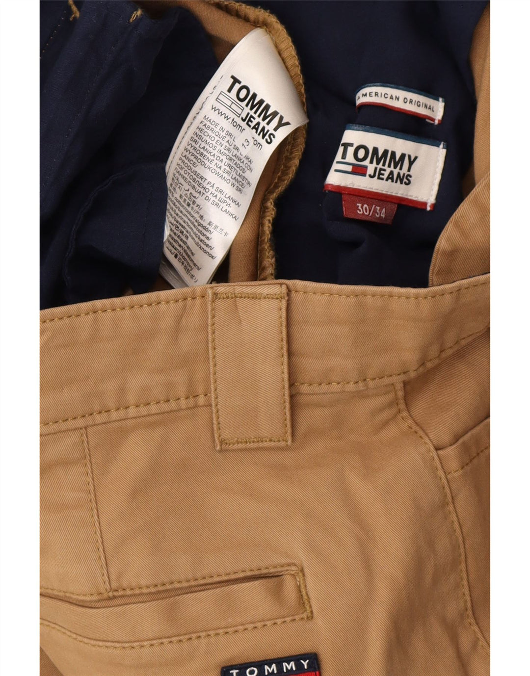 TOMMY HILFIGER Slim Fit Chinobukser til mænd W30 L34 Beige bomuld