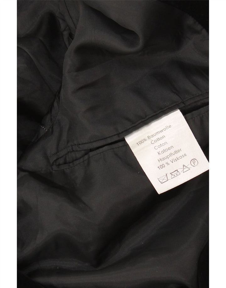 Vintage Herre 2 Button Velvet Blazer Jacket UK 36 Small Black