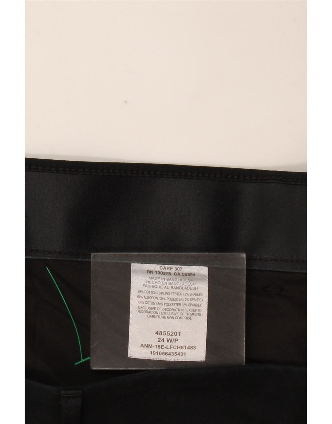 Lee Womens Regular Fit Casual Bukser US 24 2XL W48 L29 Sort Bomuld