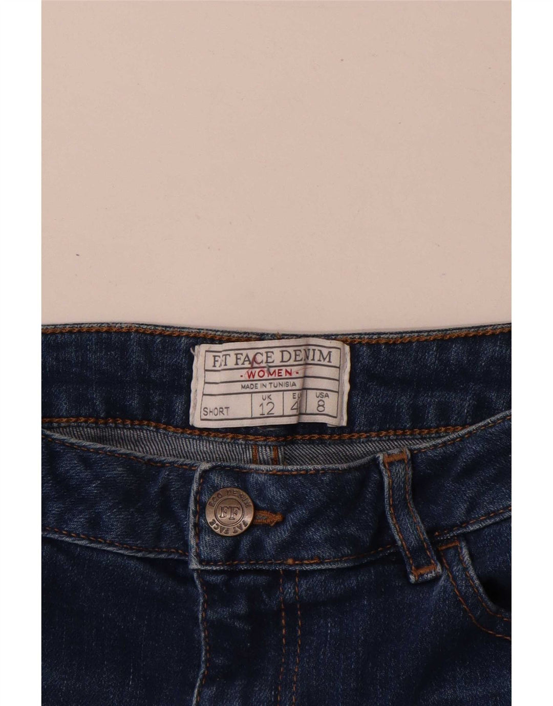 Fat Face Dame Denim Shorts UK 12 Medium W30 Blå Bomuld