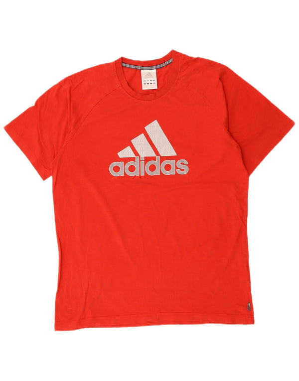 Adidas Herre grafisk T-shirt Top Medium Rød Bomuld