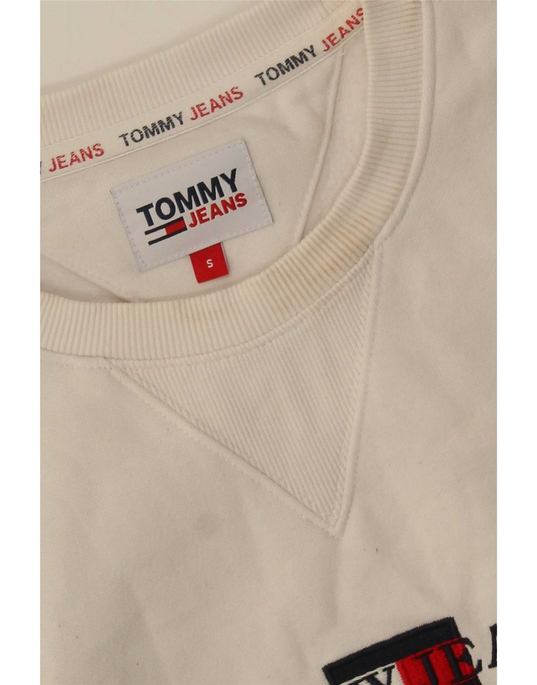 Tommy Hilfiger Herre Grafisk Sweatshirt Jumper Lille Hvid Bomuld