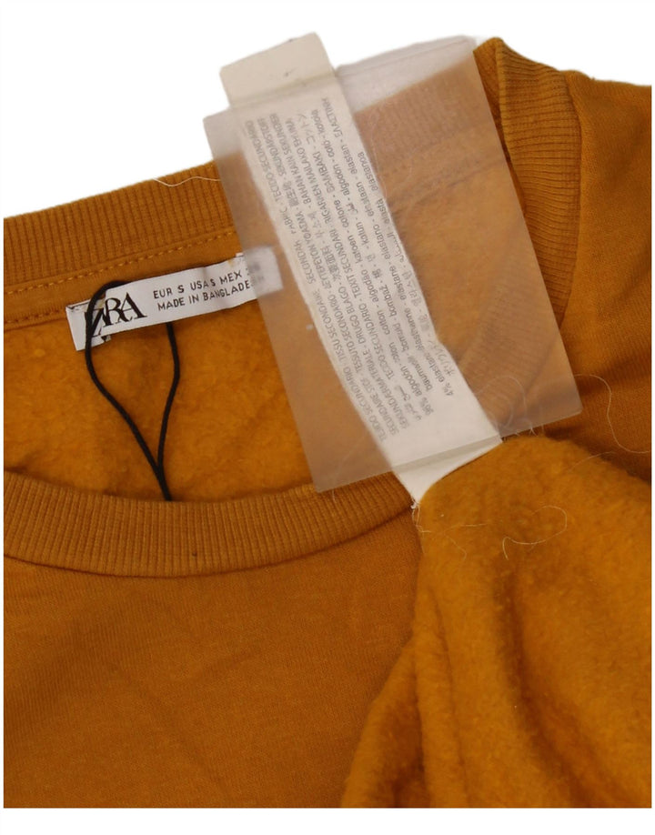 Zara Womens Oversized Sweatshirt Jumper UK 10 Small Orange Bomuld