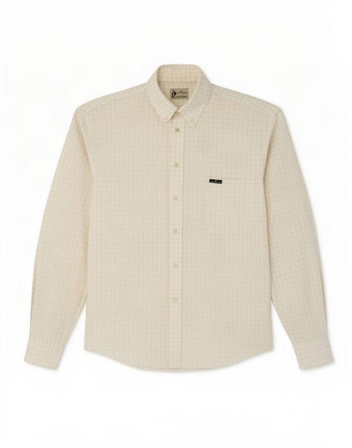 Sergio Tacchini herreskjorte XL hvid ternet linned