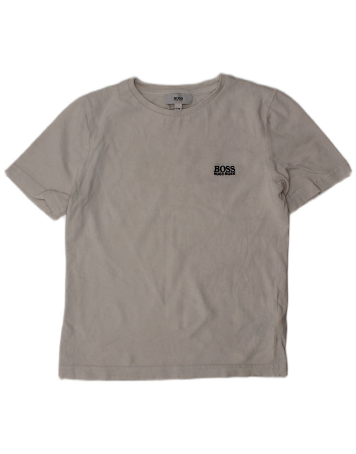 Hugo Boss Boys T-Shirt Top 5-6 År Hvid Bomuld