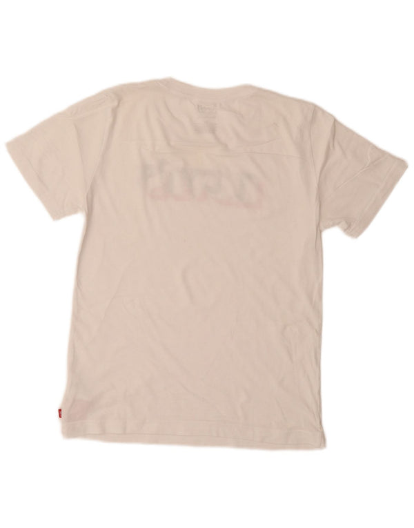 LEVI'S Drenge Grafisk T-Shirt Top 13-14 År Hvid Bomuld