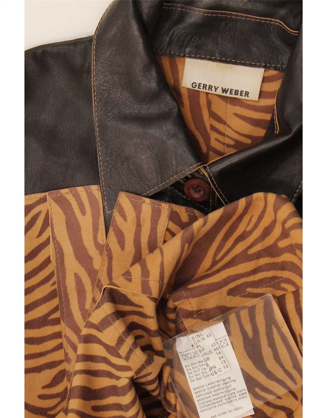 Gerry Weber Dame Læderjakke UK 14 Large Sort