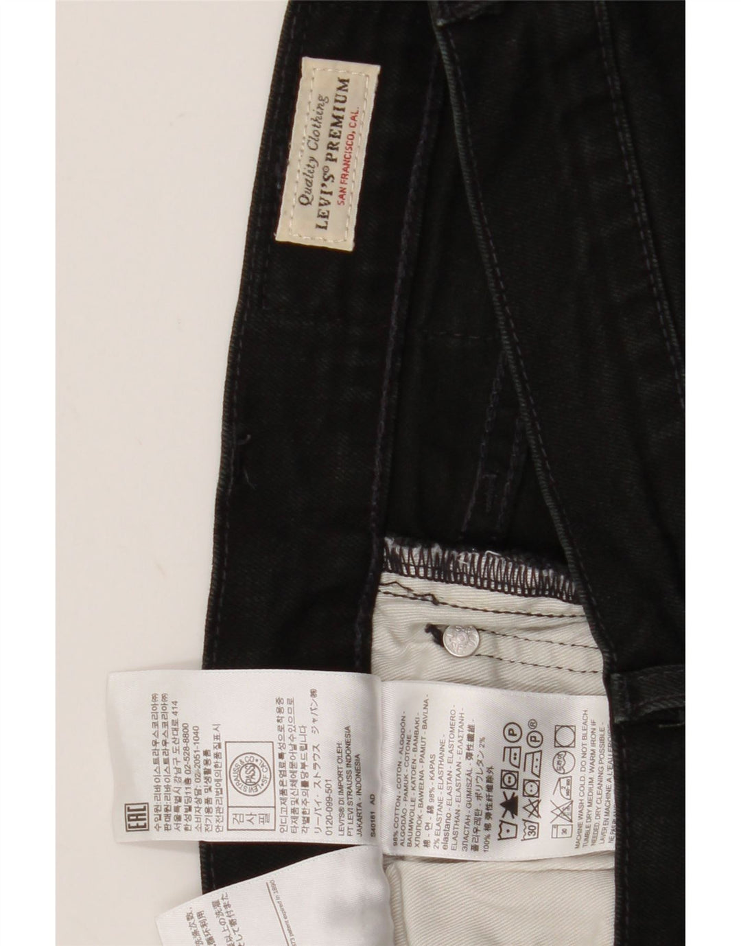 Levi's Slim Jeans til mænd W31 L32 sort bomuld