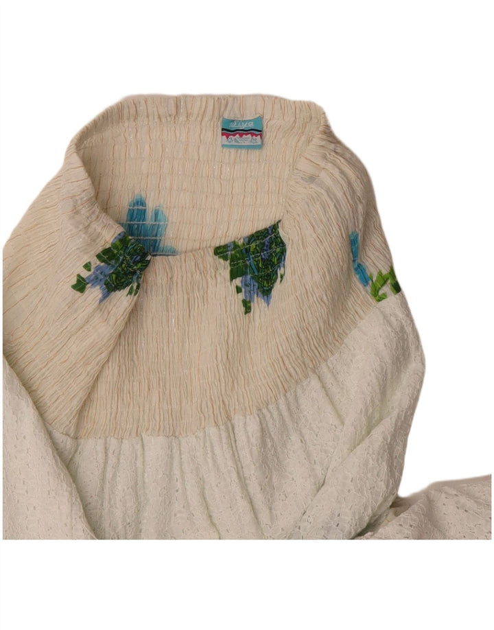 SIYA Dame Maxi Tiered nederdel W30 Medium Off White Blomsterbomuld