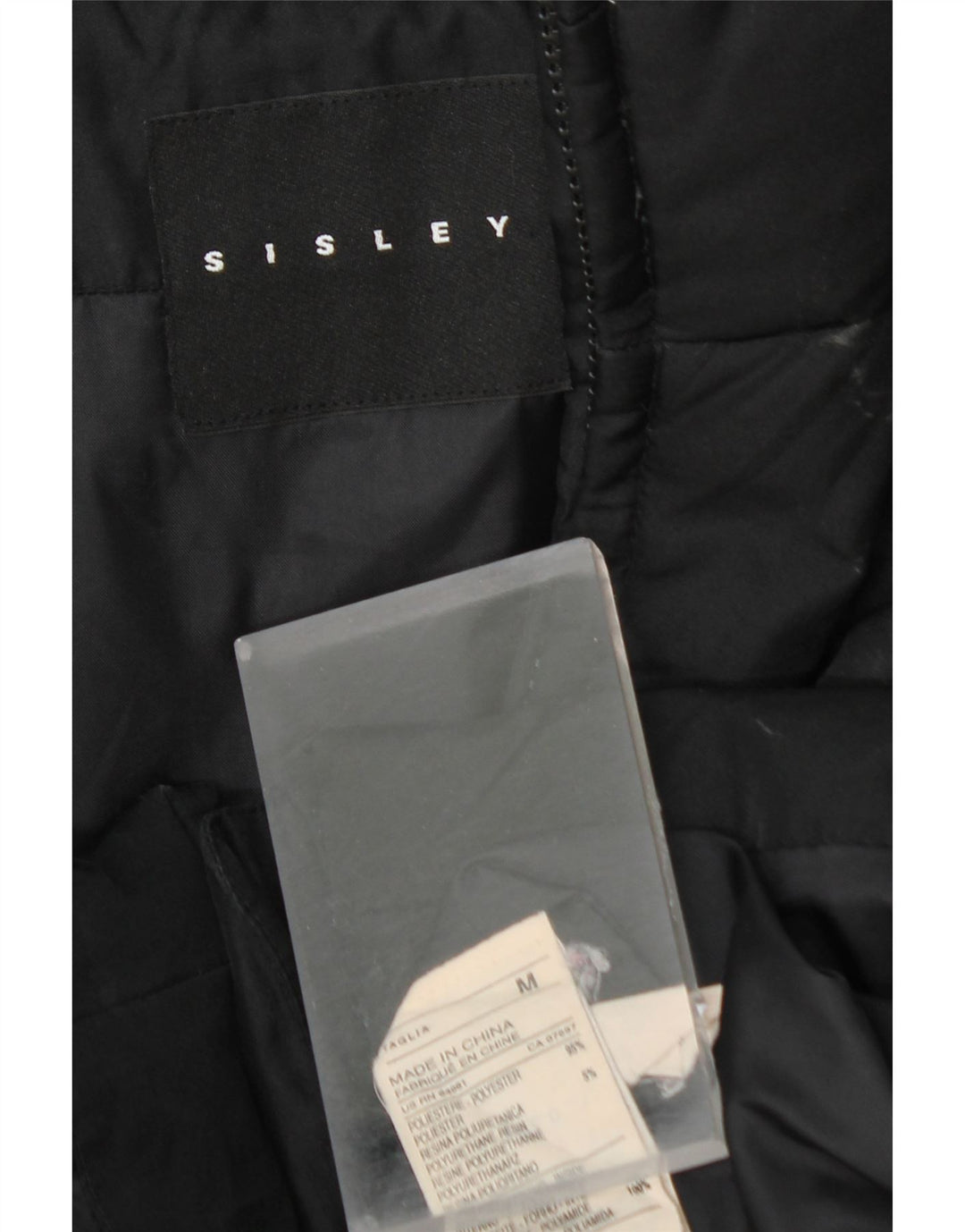 SISLEY Polstret Damejakke UK 14 Medium Sort Polyester