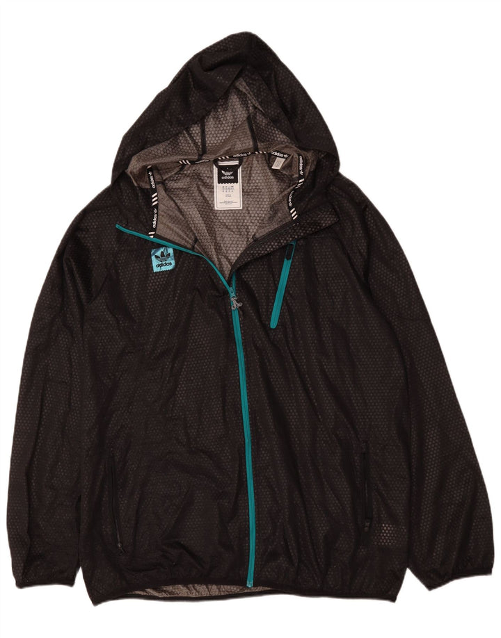 Adidas Regnjakke med hætte til mænd UK 42 XL Sort Polyester