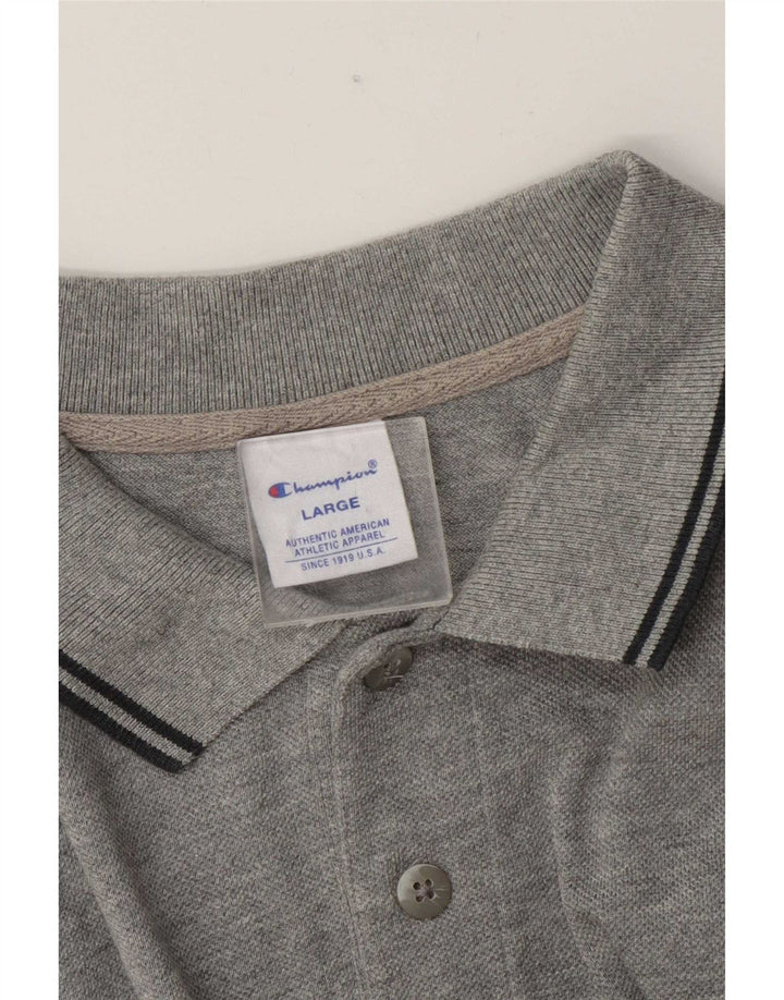 Champion Herre Polo Shirt Stor Grå Stribet