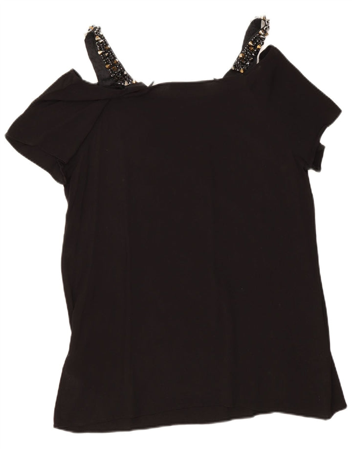 Trussardi Dame Off Shoulder Top IT 48 XL Sort Viscose