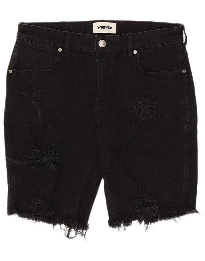 Wrangler Herre Distressed Denim Shorts W32 Medium Sort Bomuld