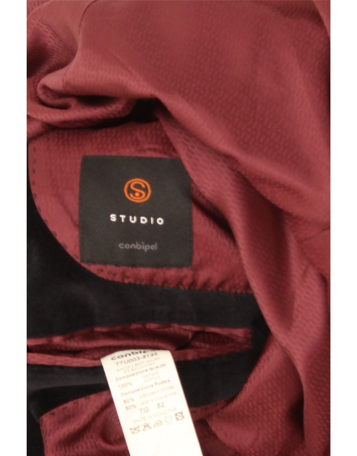 Conbipel Herre Studio 2 Button Velvet Blazer Jacket IT 52 Stor Sort Bomuld