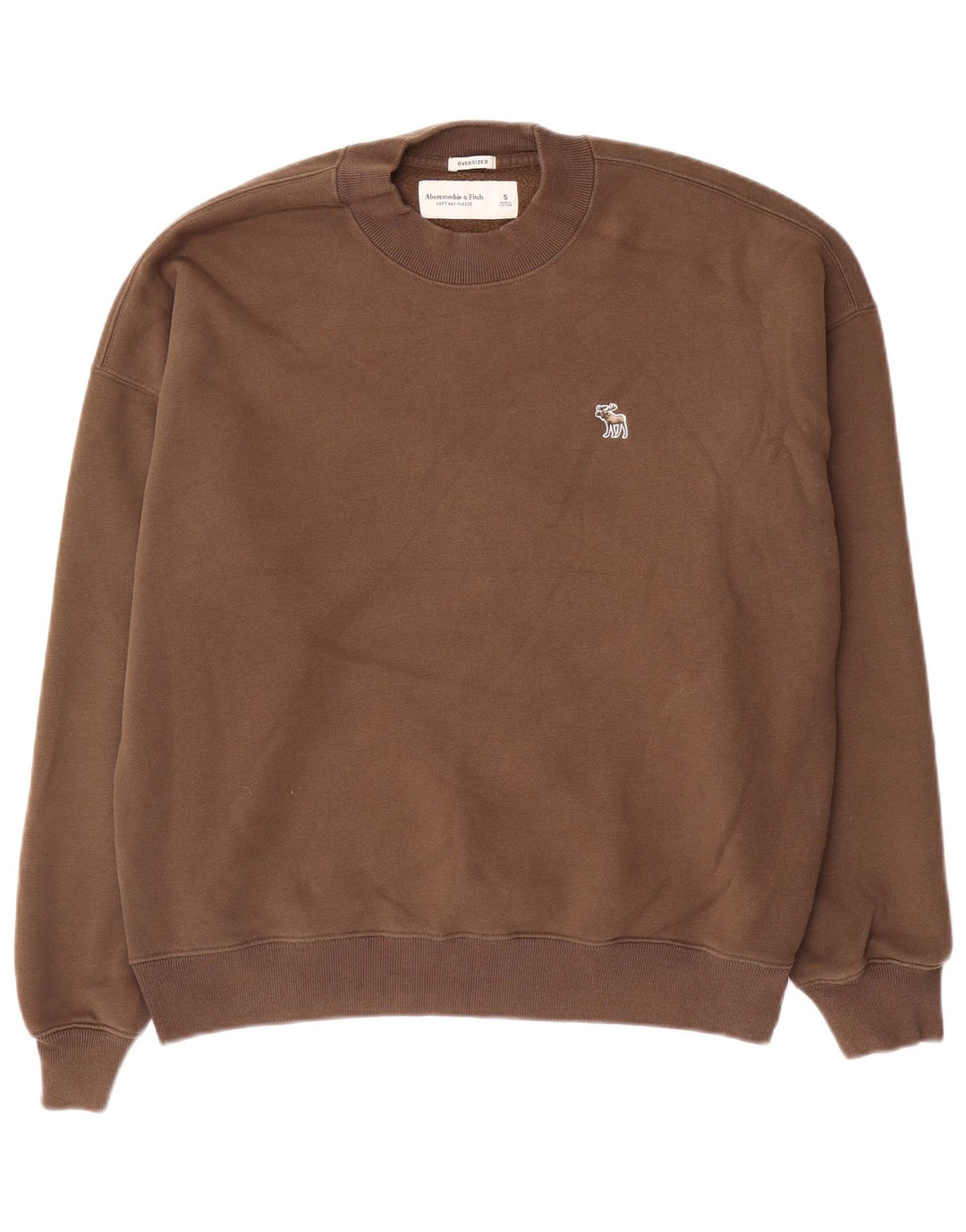 Abercrombie & Fitch Herre Oversized Sweatshirt Jumper lille brun bomuld
