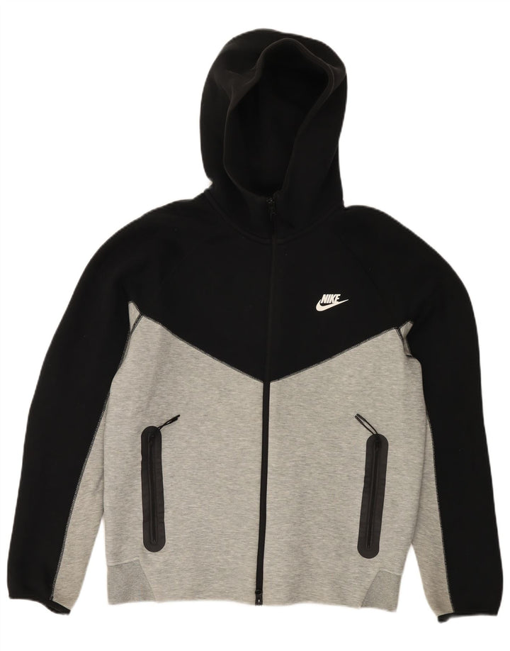 Nike hættetrøje med lynlås til mænd mellemgrå Colourblock Bomuld