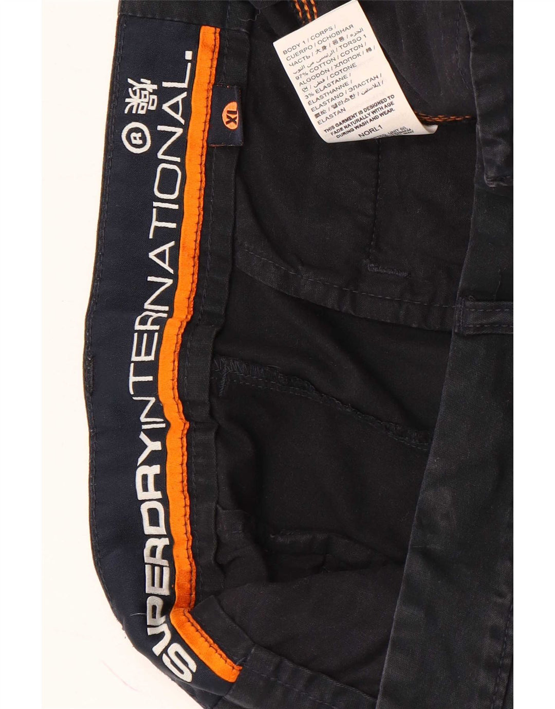 Superdry Chino Shorts til mænd XL W36 sort bomuld