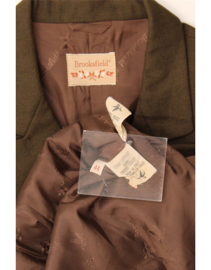Brooksfield Dame Dobbeltradet Blazer Jacket IT 44 Medium Khaki Viscose