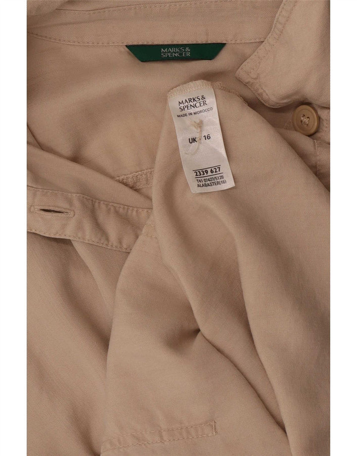 Marks & Spencer Dameskjorte UK 16 Large Beige Lyocell