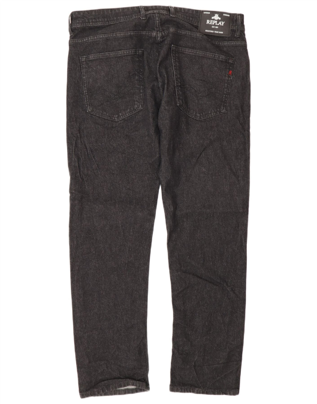 Replay Herre Grover Straight Jeans W36 L32 Grå Bomuld