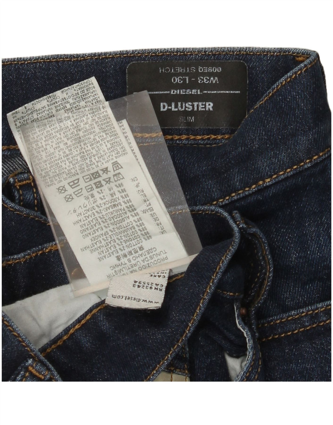 DIESEL Herre D-Luster Slim Jeans W33 L30 Blå Bomuld