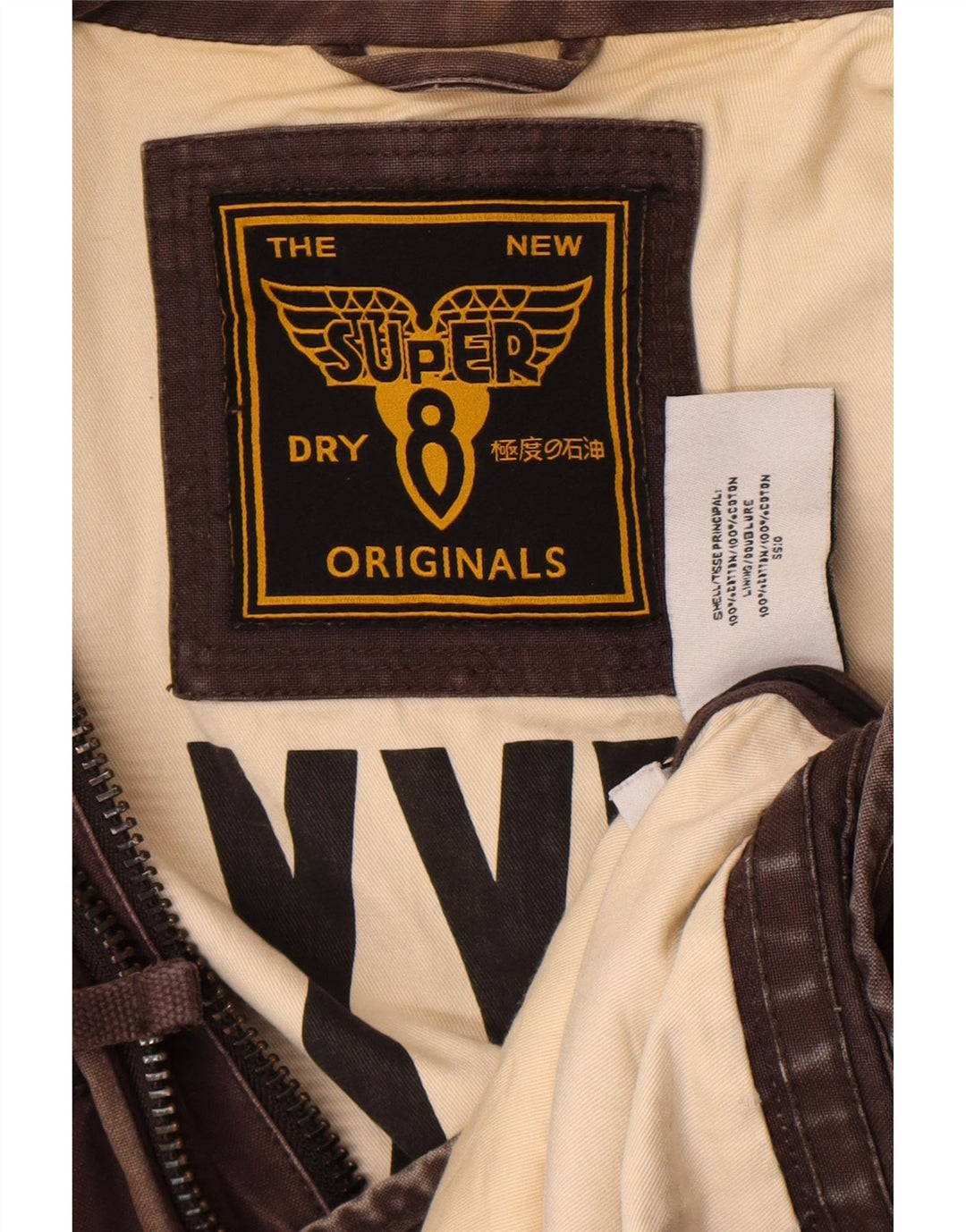 Superdry Herre Utility Jacket UK 40 Stor brun bomuld