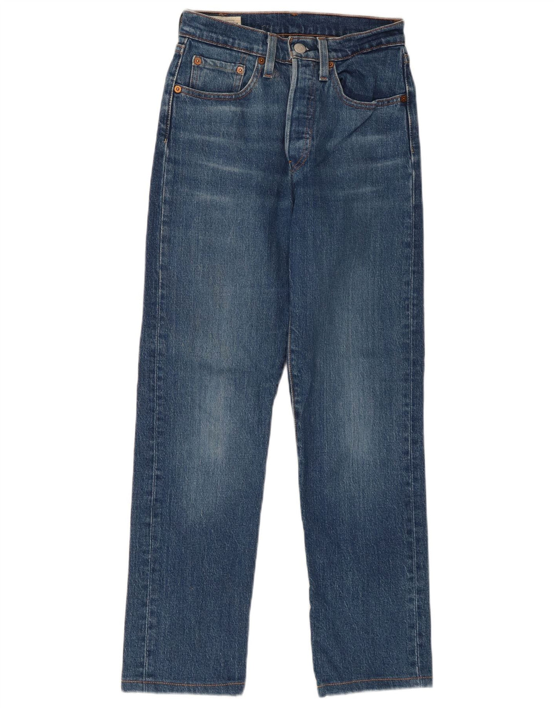 LEVI'S Dame 501 Straight Jeans W24 L30 Blå Bomuld